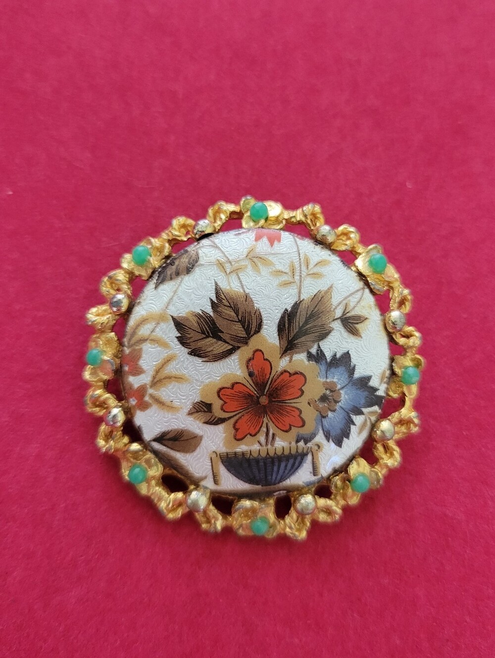 Signed LJM Laurentian Jewellery Manufacturing Vintage Floral Brooch Pin